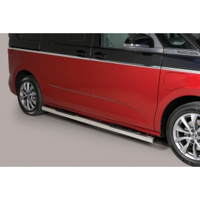 Sidebars m/innfelt step, VW T7 Multivan, rustfritt, 76 mm