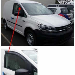 Vindavviser VW CADDY, '05-'20 / TOURAN '16-'19 SMOKE (390 175)