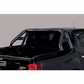 Veltebøyler Mitsubishi L200 Double Cab 15 -  Ø 76mm med logo (svart)
