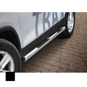Kanalrør med step, CHEVROLET TRAX 2013 -, d76mm, sort