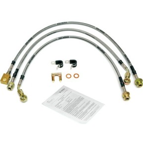Brake hose kit, stainless steel, w/TÜV, Jeep CJ, 1979-86