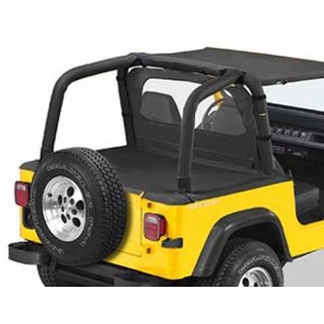 Duster Deck Cover - Jeep '92-95 Wrangler YJ (Black Denim, Factory hardtop)